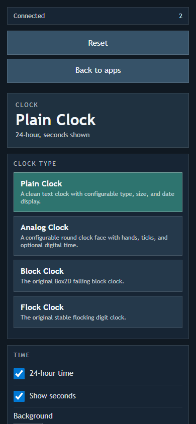 Clock Controls screenshot
